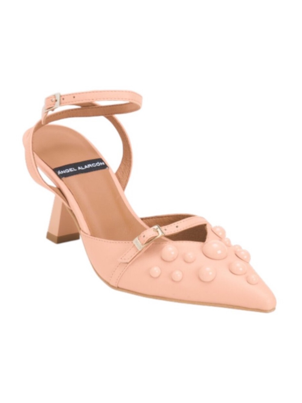 ANGEL ALARCON Made In Spain Leather Heels With Ankle Strap